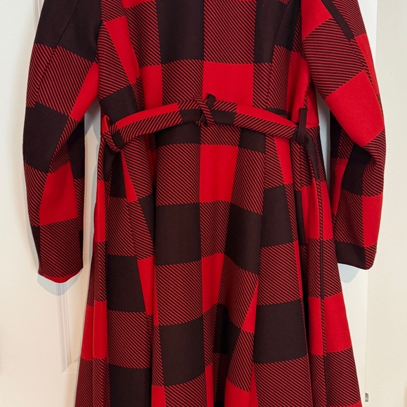 Torrid Red and Black Plaid Trench Coat - Picture 6 of 9